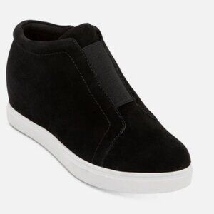 AQUA COLLEGE Womens Black 1/2" Platform Glady Wedge Athletic Sneakers Booties